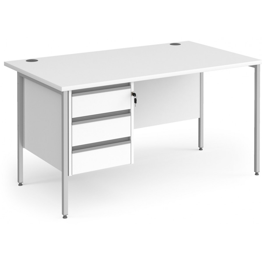 Harlow Straight Desk with 3 Drawer Pedestal